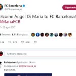 Hackean cuenta del Barça y anuncian fichaje de Di Maria